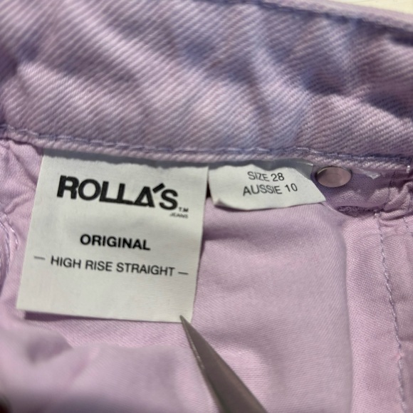 ROLLA’S Sz 28 Jeans Original High Rise Straight Tie Dye Lavender NEW WITH TAGS - Picture 9 of 12
